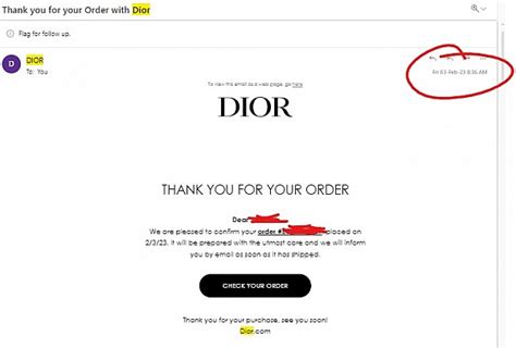 christian dior order status|dior order confirmation.